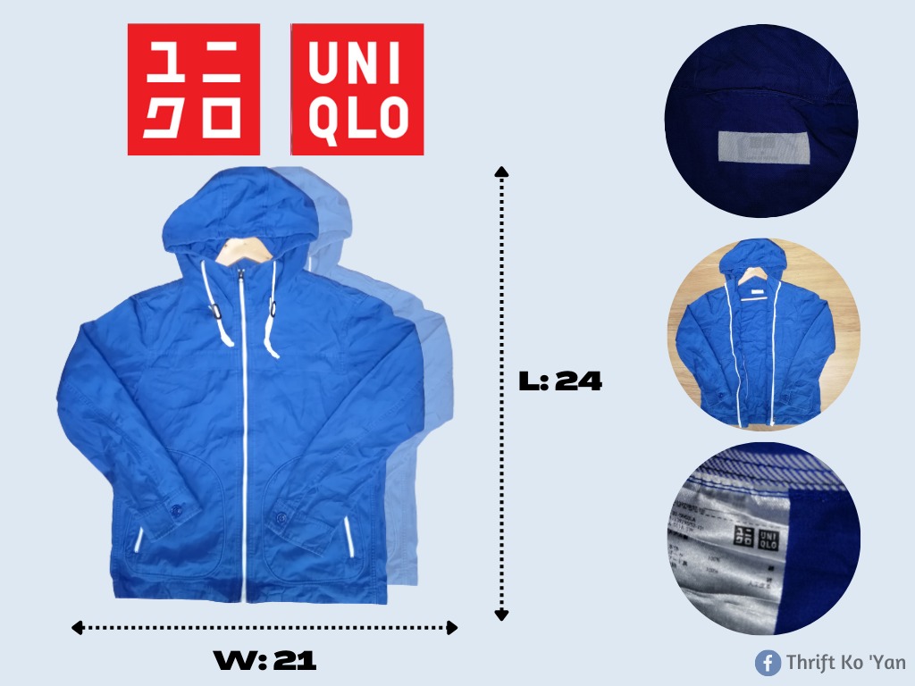 UNIQLO BLUE HOODIE, Men's Fashion, Coats, Jackets and Outerwear on