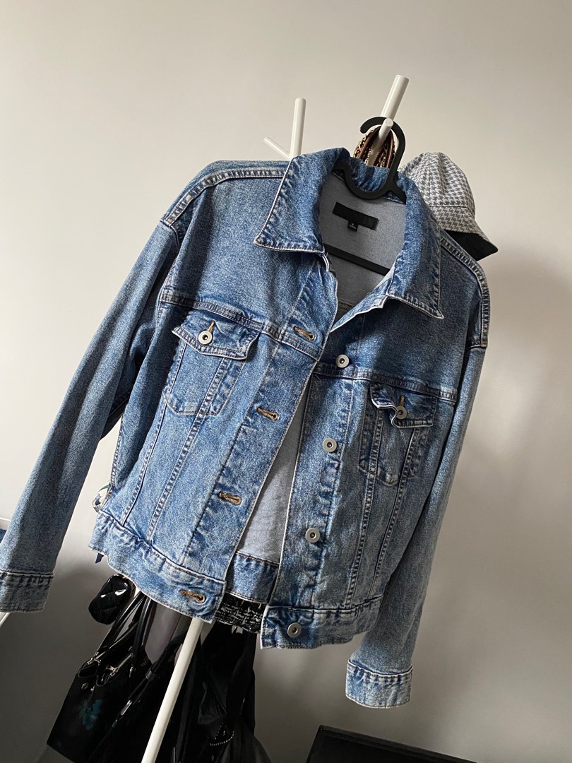 Uniqlo women denim oversized online jacket