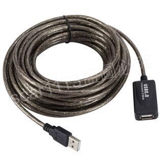USB2.0延長線 10米 帶訊號放大器 10M 訊號延長器 A公對A母 傳輸線 公對母 USB線 高品質信號放大