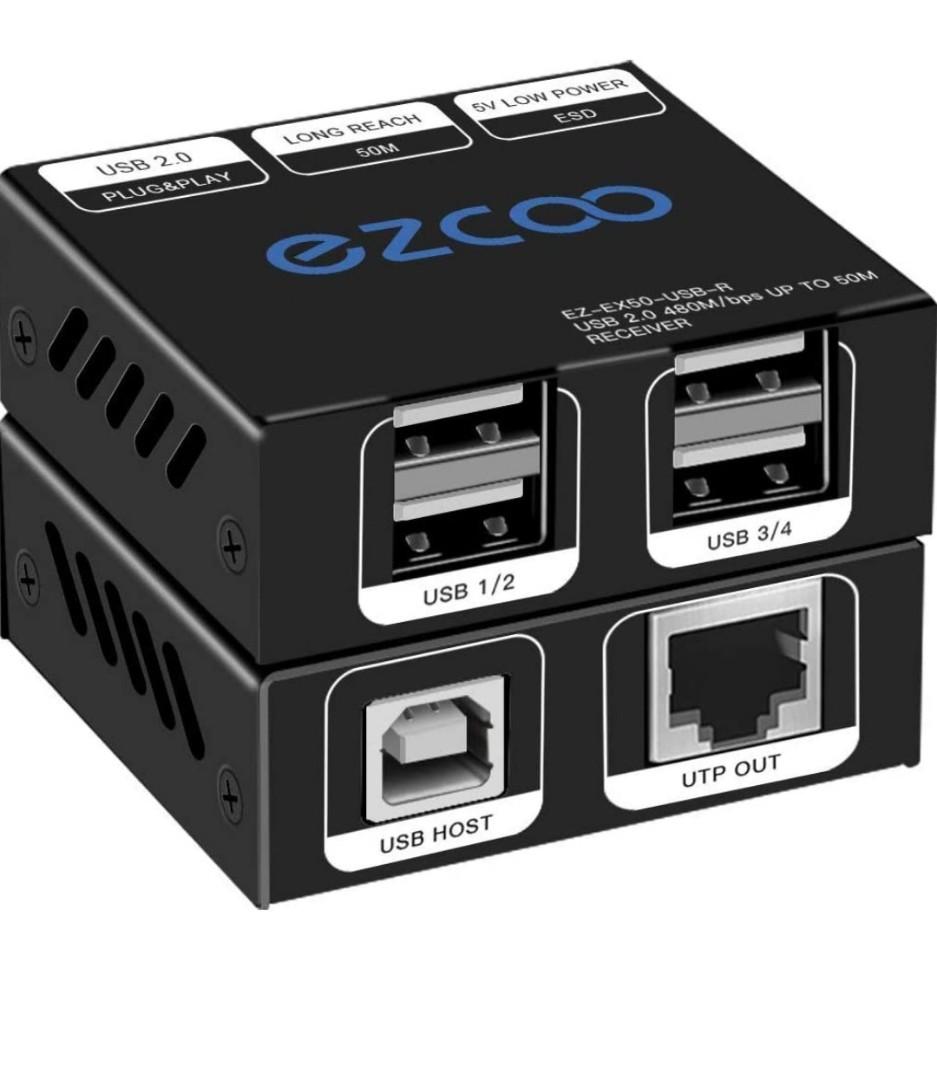 USB Extender Over cat5e/6 165ft 50m with 4Port USB2.0 HUB USB Over