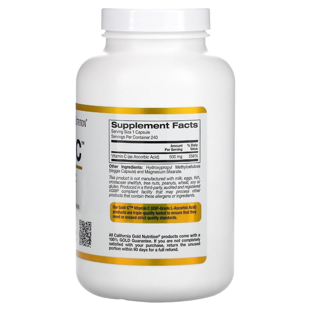 USP Grade Vitamin C 500mg x 240 Veggie Capsules, Health & Nutrition, Health Supplements