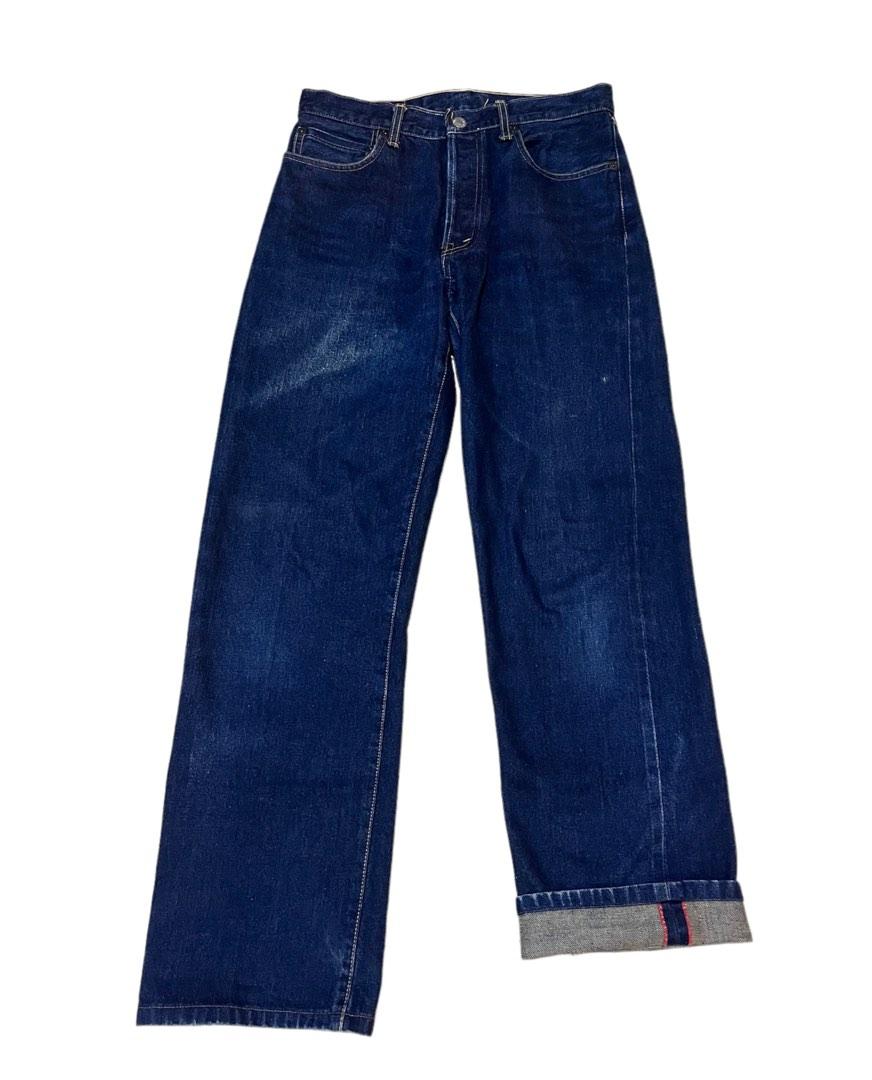 VINTAGE BLUE BLUE DENIM SELVEDGE JEANS JAPAN, Men's Fashion, Bottoms