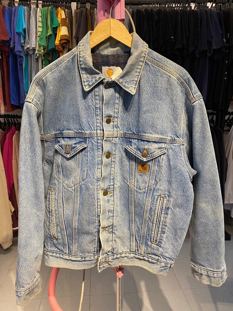 Vintage carhartt denim best sale jacket