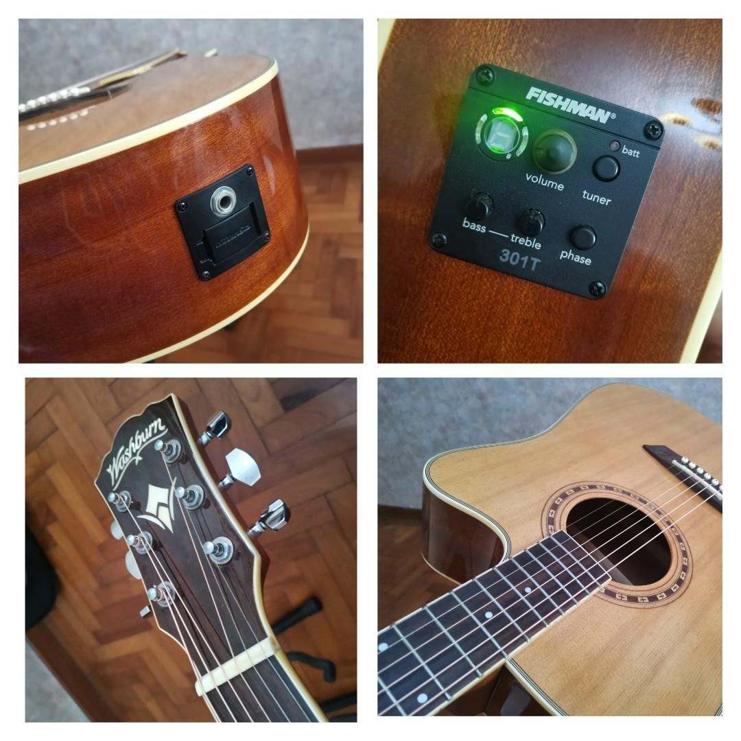 Washburn Acoustic Guitar, Hobbies & Toys, Music & Media, Musical ...