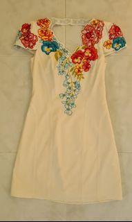 White embroidered floral dress karen millen