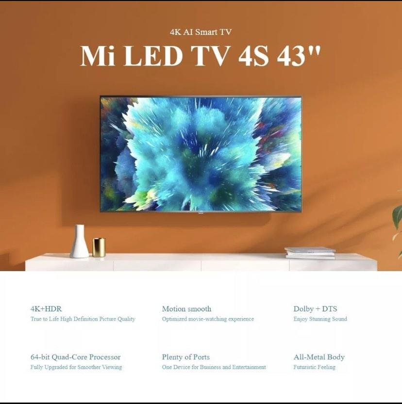 LED XIAOMI 43 MI LED 4S 4k SMART TV L43M5-5ASP 