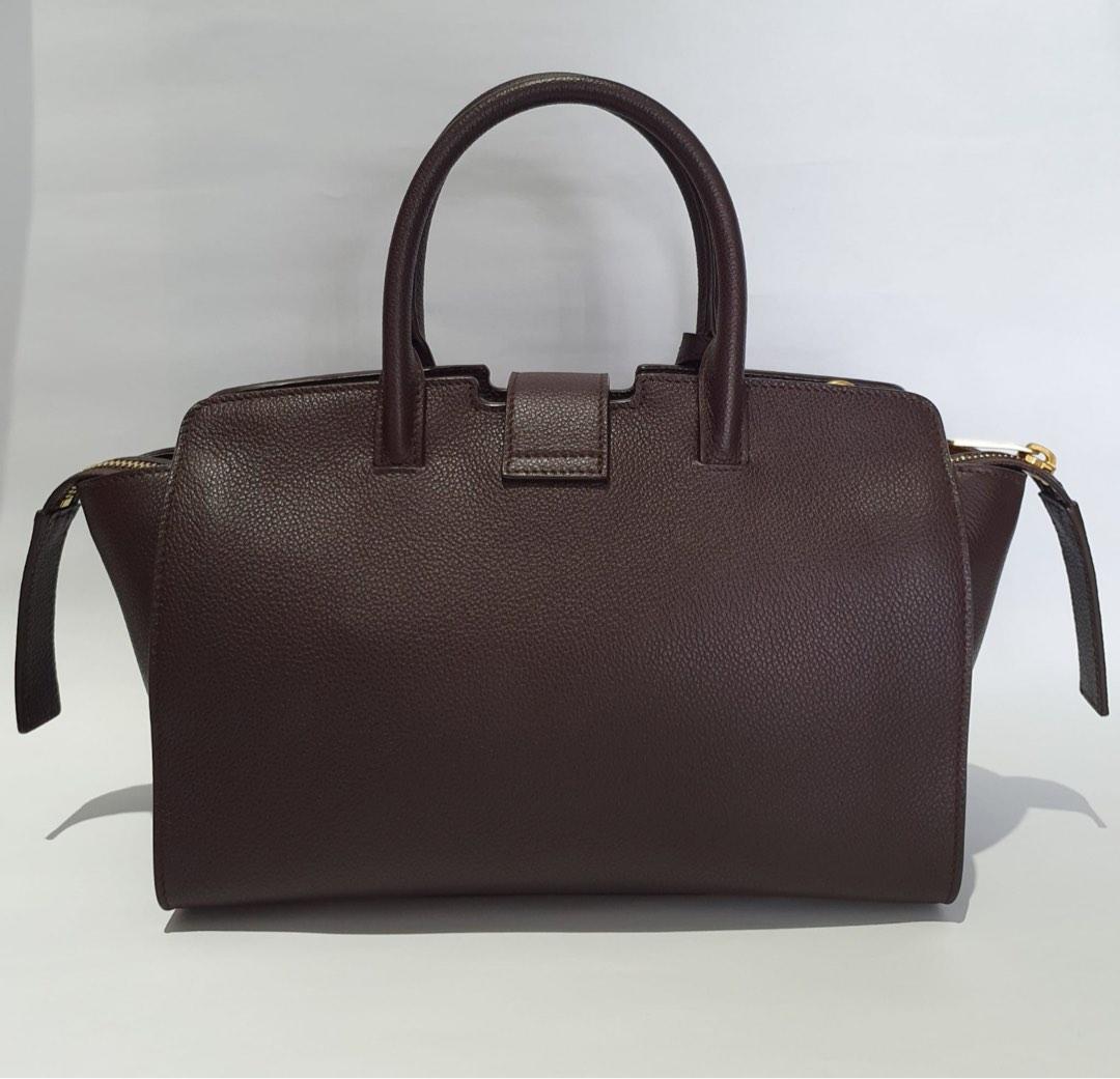 YSL Baby Tote in Grained Leather Chestnut Brown Luxury Bags