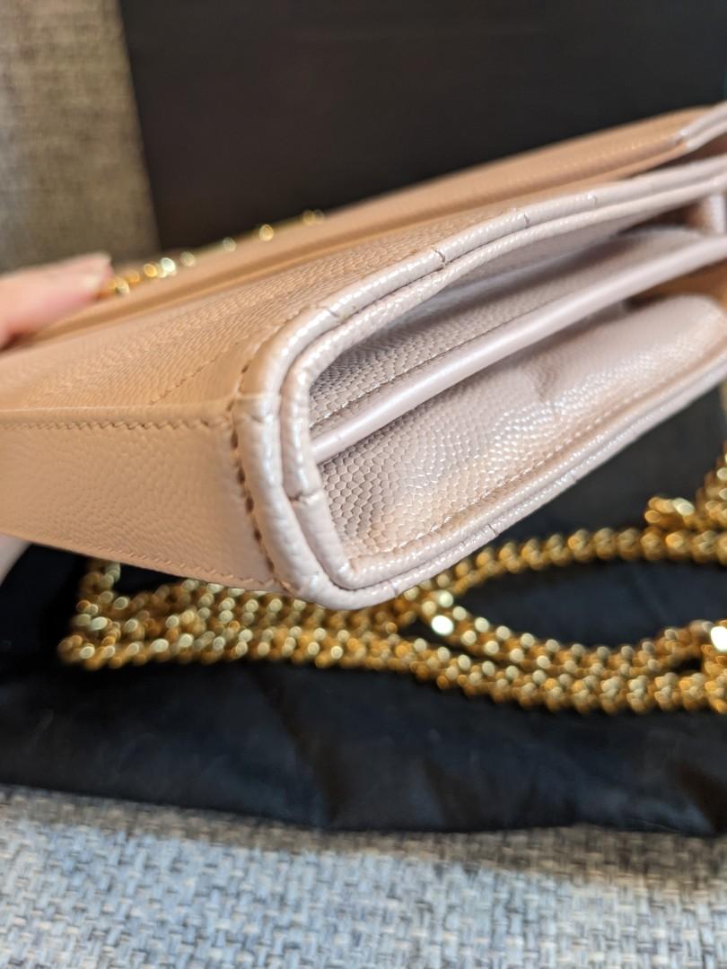 YSL large walletonchain WOC Pale Blush, Luxury, Bags & Wallets on