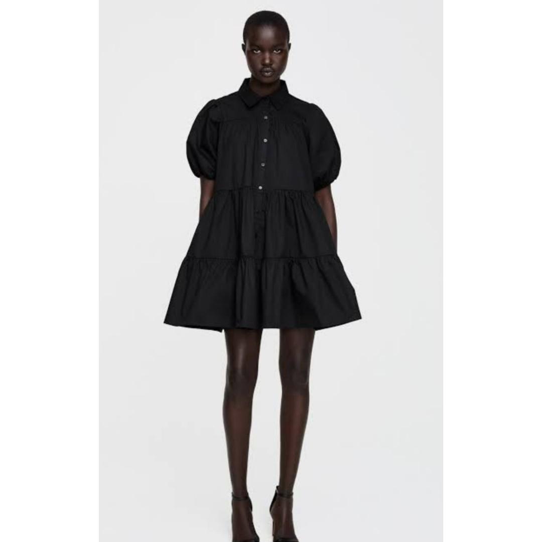 ZARA Black Babydoll Dress, Women's Fashion, Dresses & Sets, Dresses on