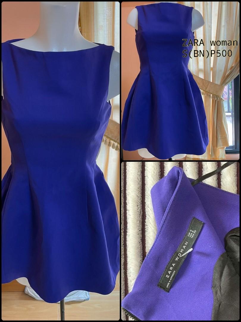 Zara woman (Category: Dresses) located in Cuyapo. Submitted by gracysimeon (Listing ID 1186832952, Image 1). Description: ZARA woman dress *SMALL *Brandnew never USED *navy blue in person *zipper on the back.
