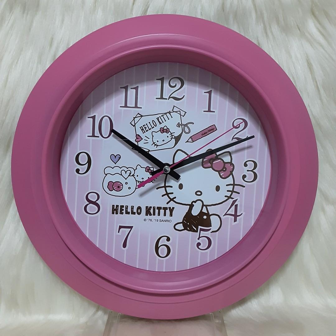 10" Sanrio Hello Kitty Wall Clock Pink, Furniture & Home Living, Home