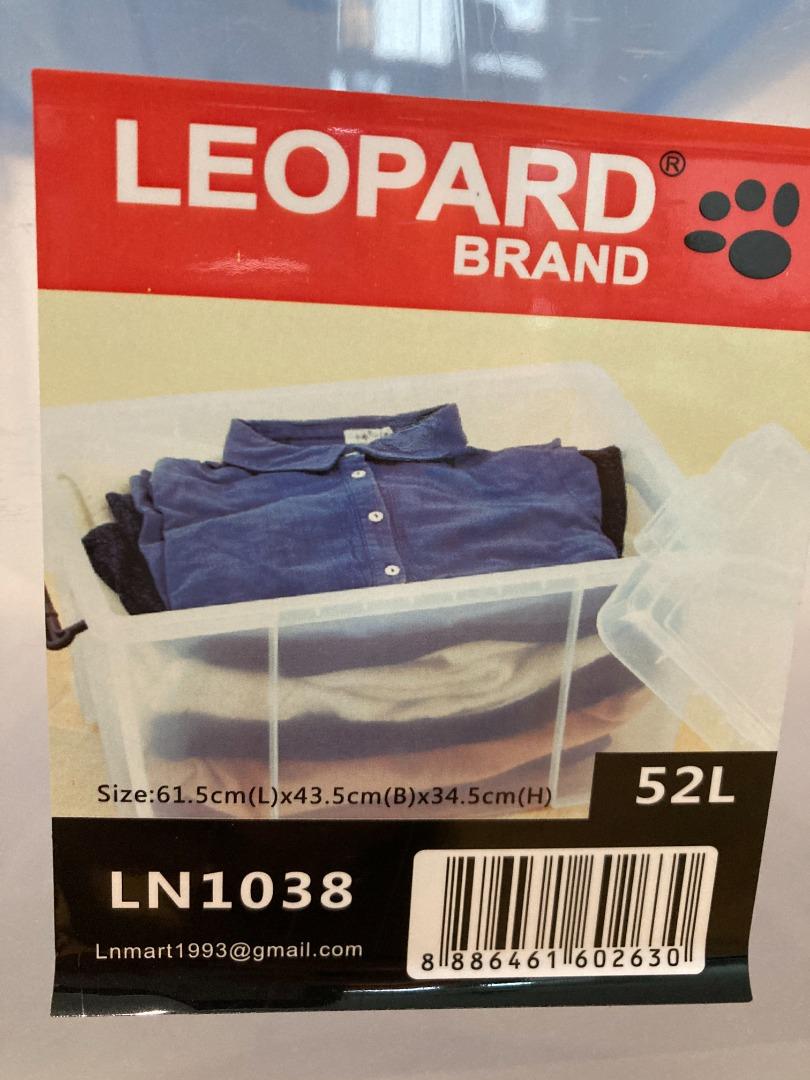 3 plastic boxes / containers incl. wheels / LEOPARD brand / 52l (like ...