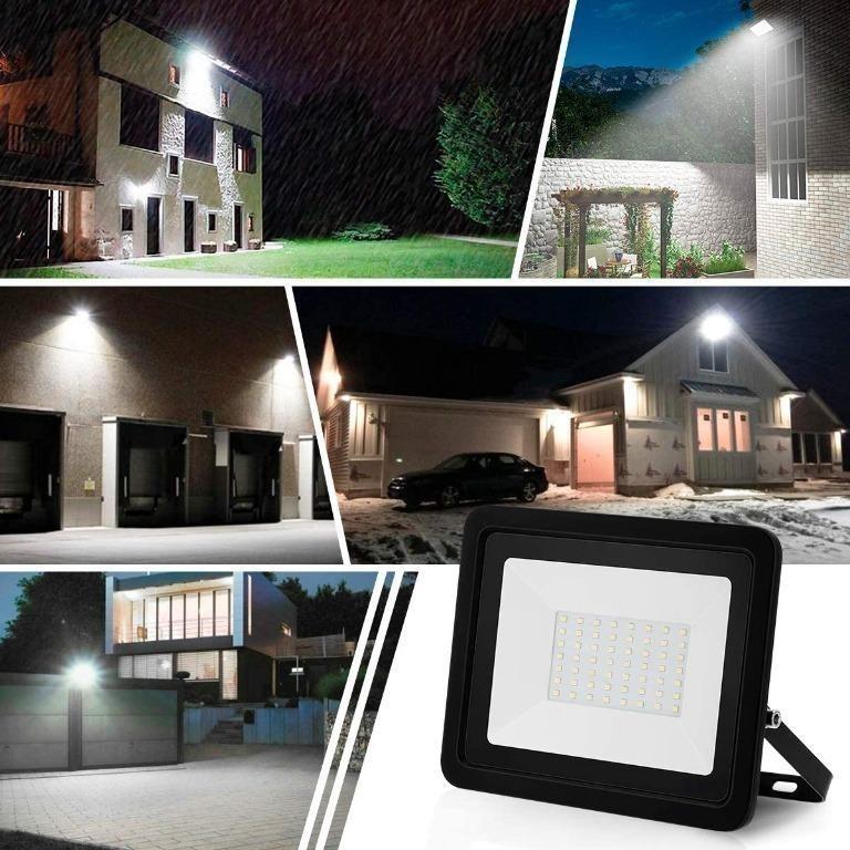 50W Led Flood Light, Techgomade 4000LM Super Bright Led Security Light,  IP65 Waterproof Daylight White 5000K Outdoor Landscape Floodlight, Perfect  for Forecourt, Back Garden, Garages, 1Pack, Furniture  Home Living,  Lighting 