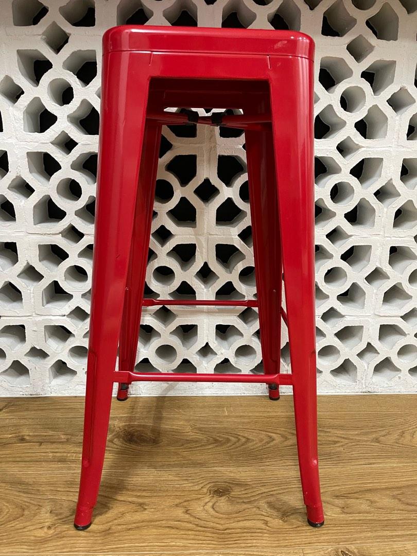 5 Red Retro Metal Bar Stool for sale, Furniture & Home Living
