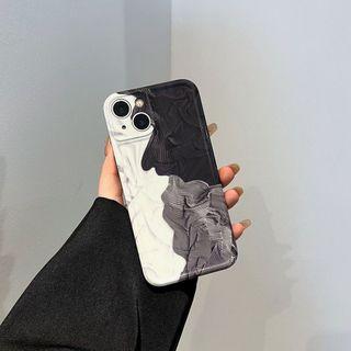 藝術拼接黑白皺褶大理石紋手機殼 適用iPhone 12 Pro MAX （現貨）
