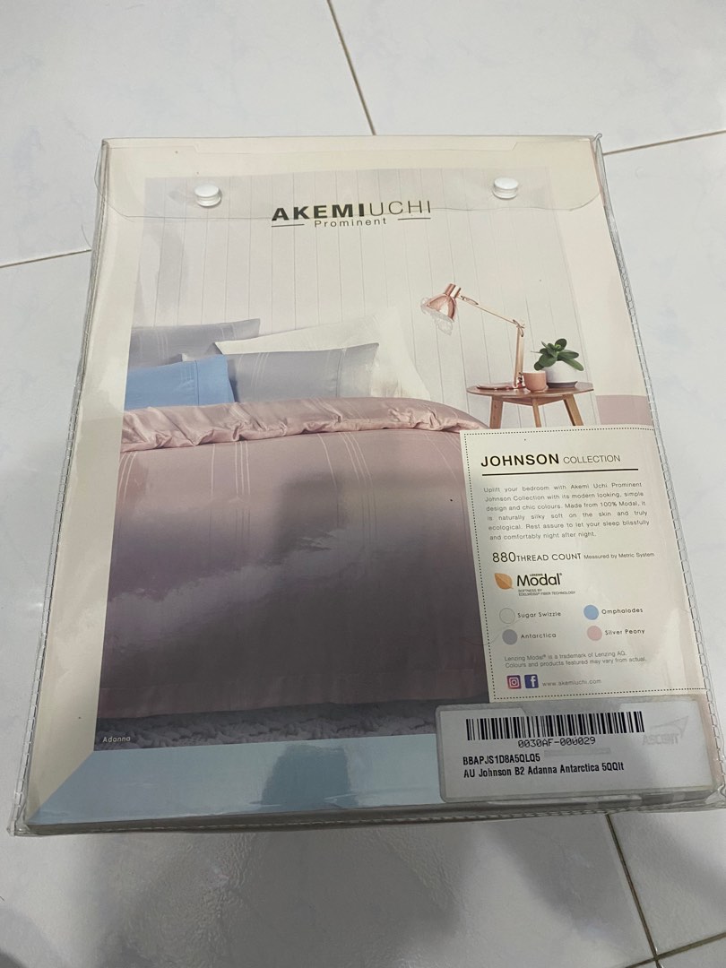 Akemi bedsheet with quilt cover queen size, Furniture & Home Living