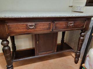 antique marble wooden table