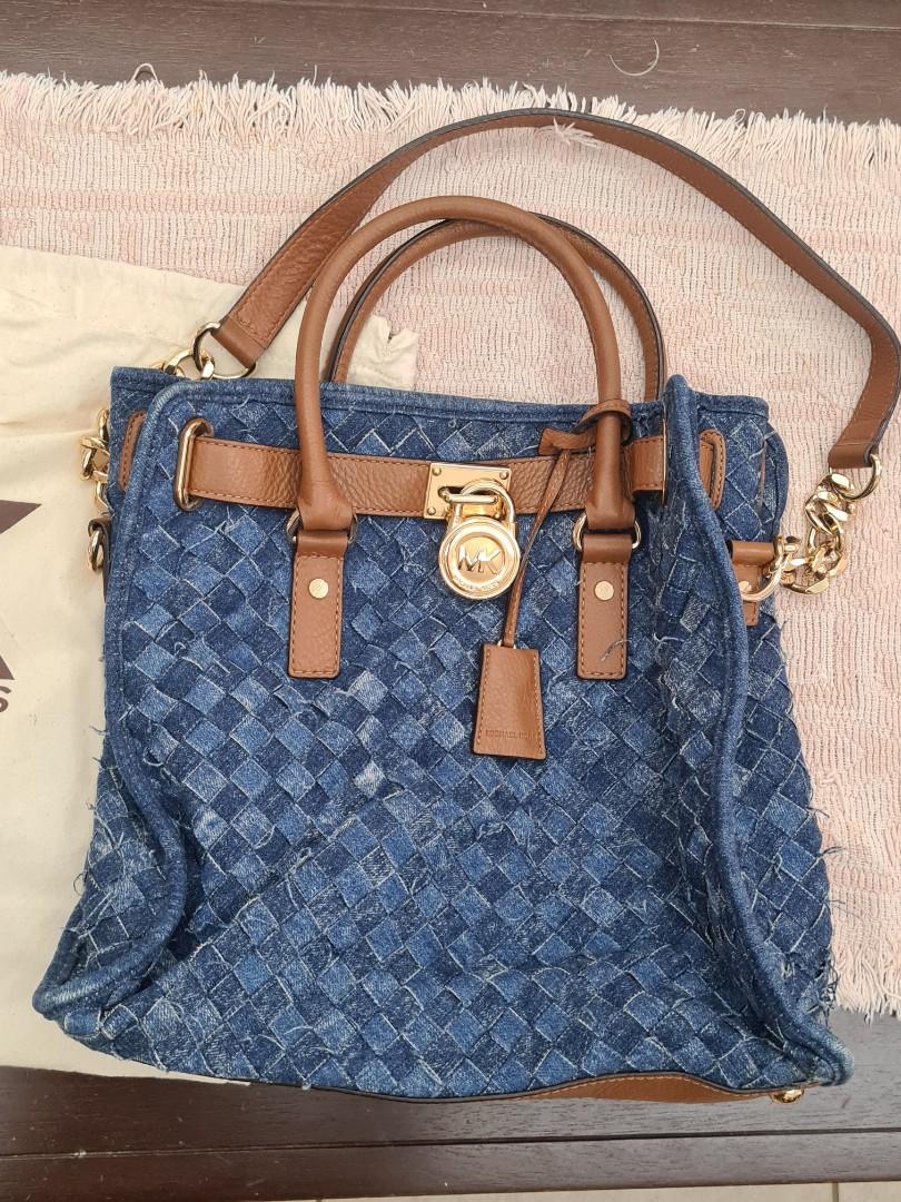 Authentic Michael Kors Hamilton Woven Blue Denim Jean Bag, Luxury, Bags &  Wallets on Carousell