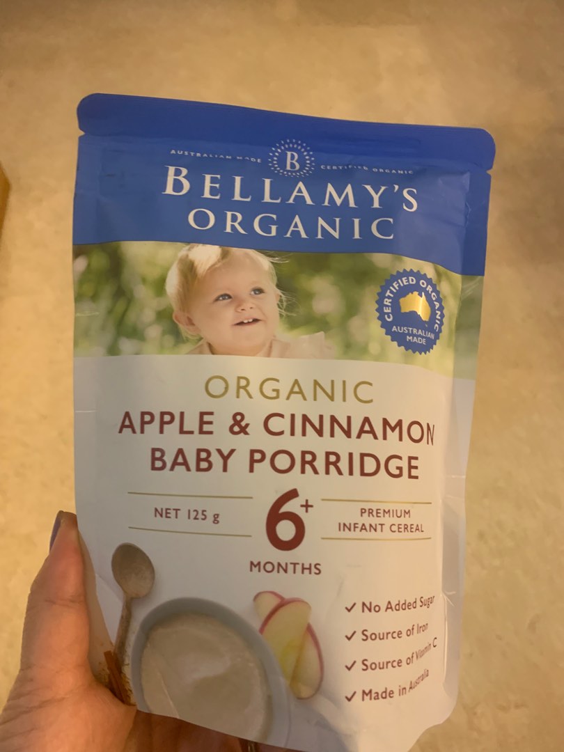Bellamys Apple and cinnamon baby porridge, Babies & Kids, Nursing