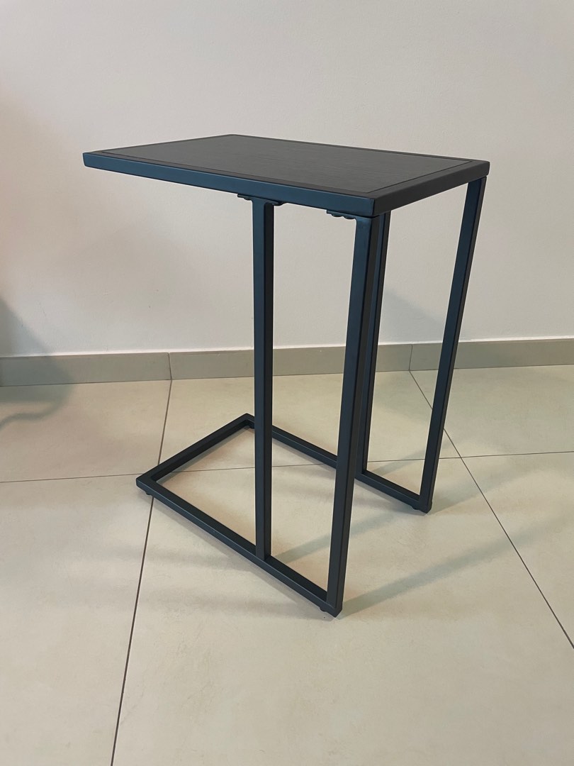 Black metal Cshaped side table, Furniture & Home Living, Furniture