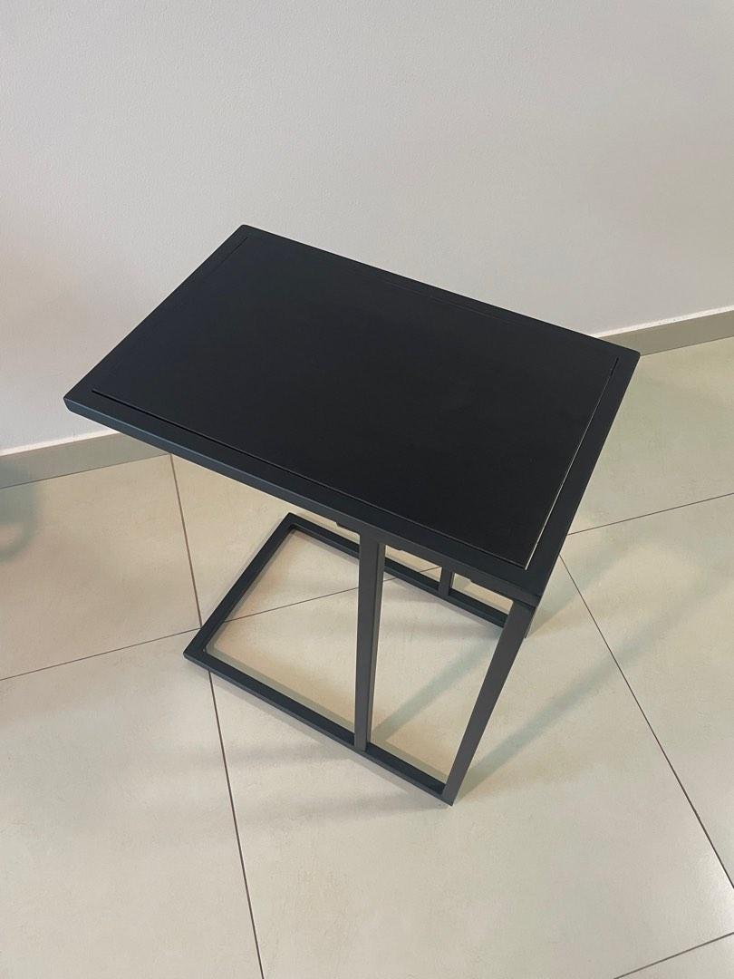 Black metal Cshaped side table, Furniture & Home Living, Furniture