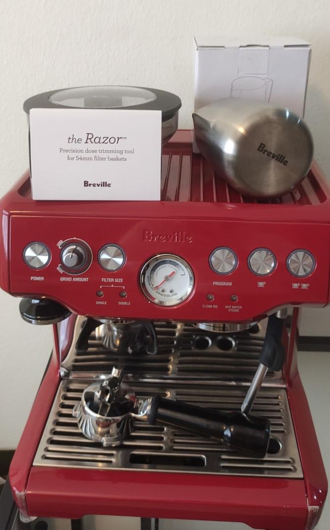 Breville red coffee machine BES 870, TV & Home Appliances, Kitchen