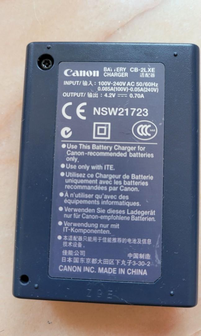 Canon Battery NB-5L & Charger CB-2LXE, 攝影器材, 攝影配件, 電池及