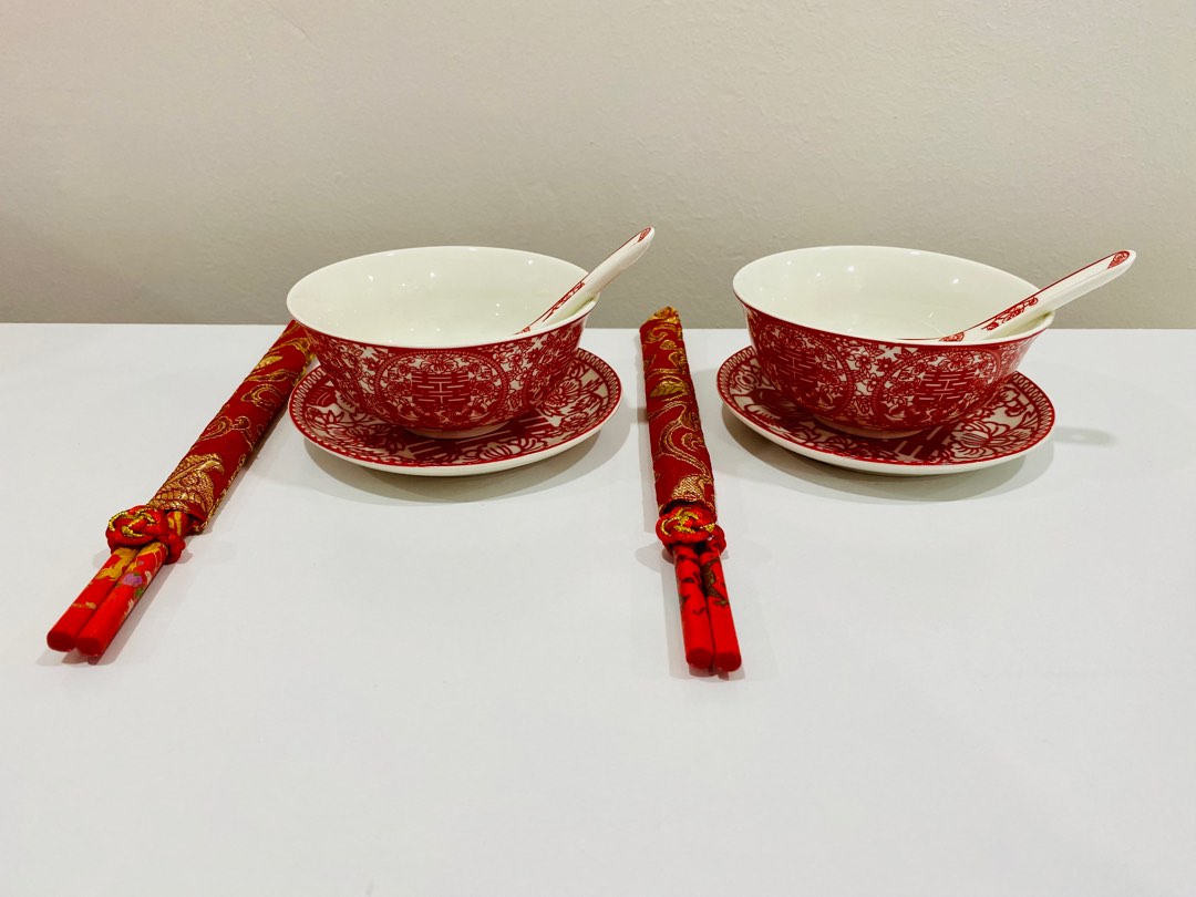 Chinese ceremony wedding bowl set, Furniture & Home Living, Kitchenware & Tableware, Coffee