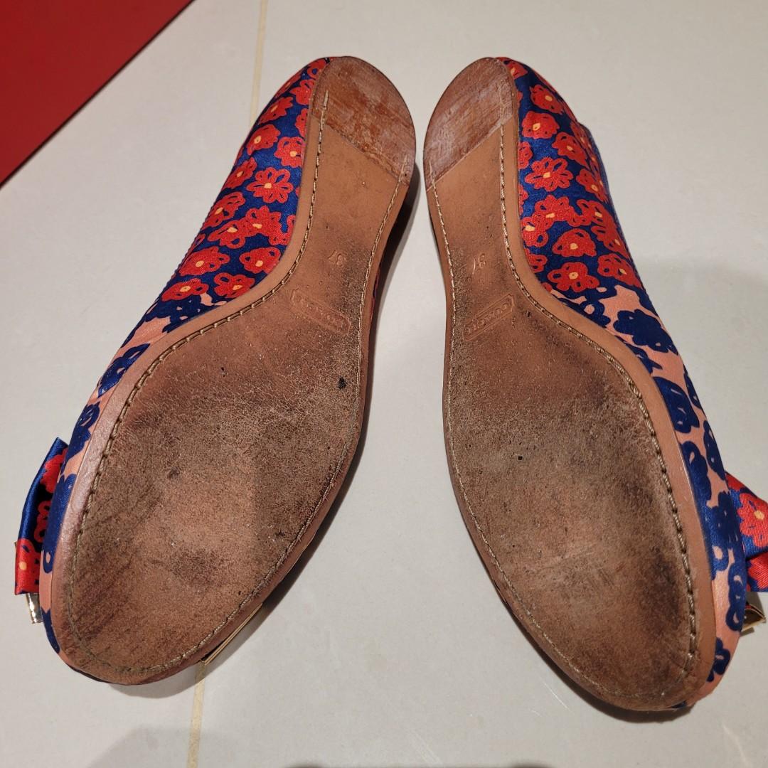 Red best sale coach flats