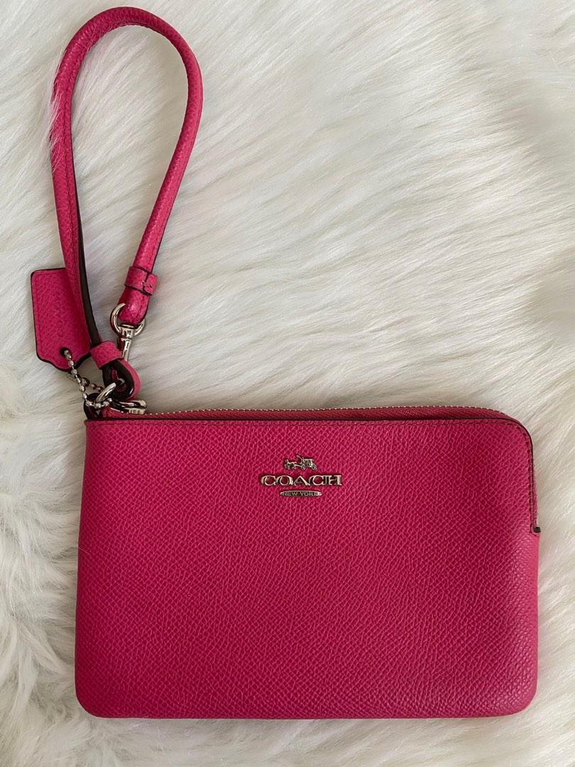 Coach Hot Pink Leather Wristlet