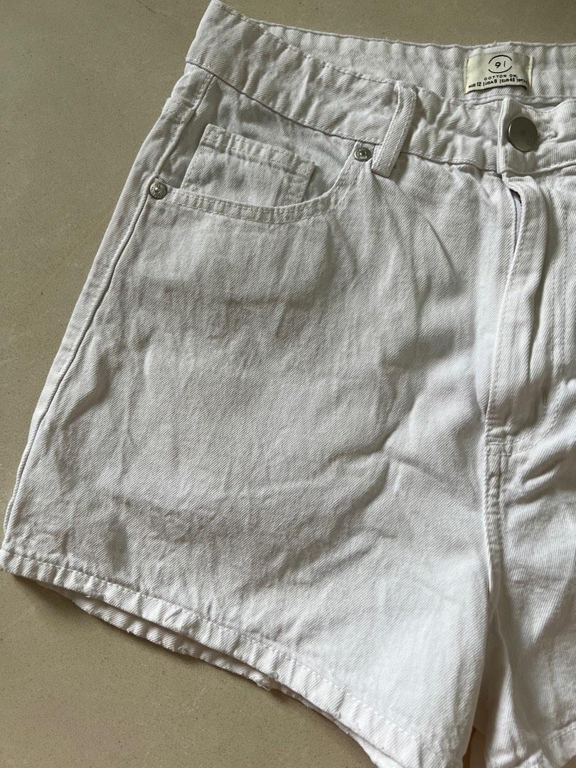Cotton On High Rise flashback white Shorts, Women's Fashion, Bottoms