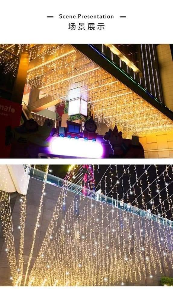 curtain christmas light, Furniture & Home Living, Lighting & Fans