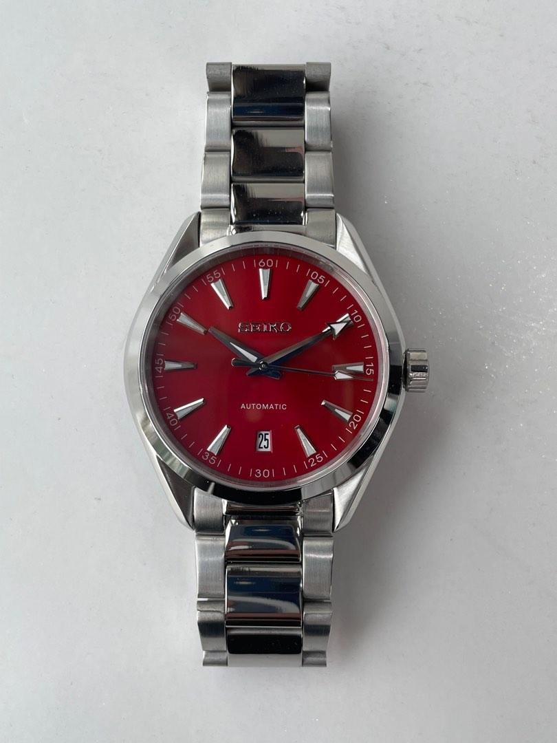 Custom Seiko Mod Aqua Terra Red, Men's Fashion, Watches & Accessories,  Watches on Carousell