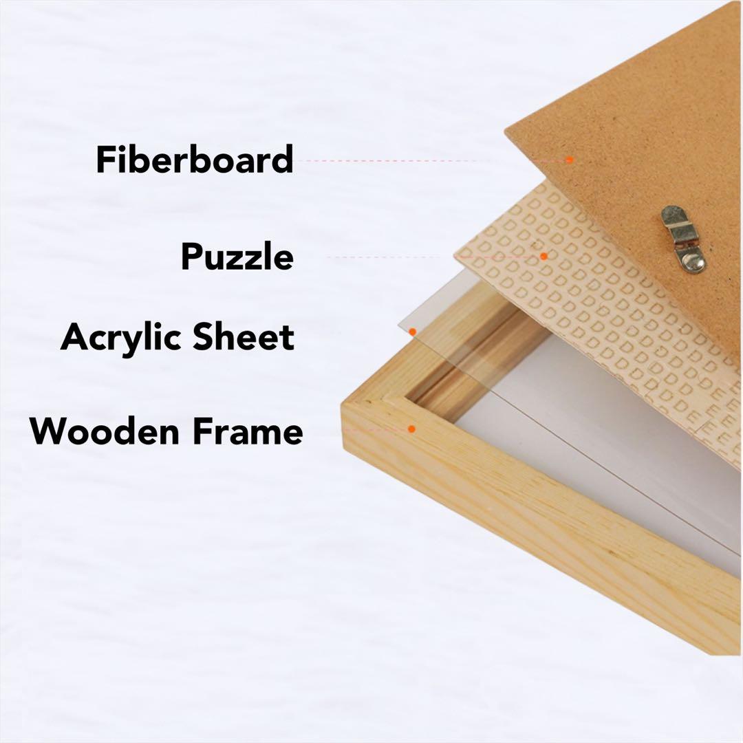Customisable Puzzle with Wooden Photo Frame Display Print your own Photo Personalised Gift