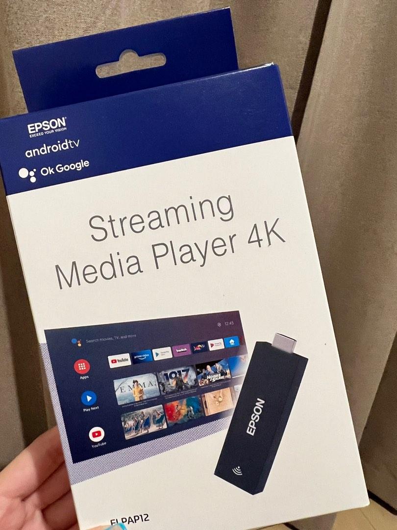 Epson Android tv Dongle streaming media player 4K ELPAP12, 家庭電器, 電視