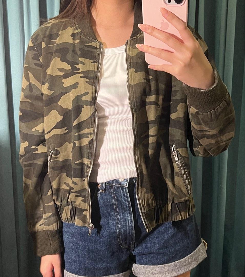 Camo bomber jacket forever 21 top
