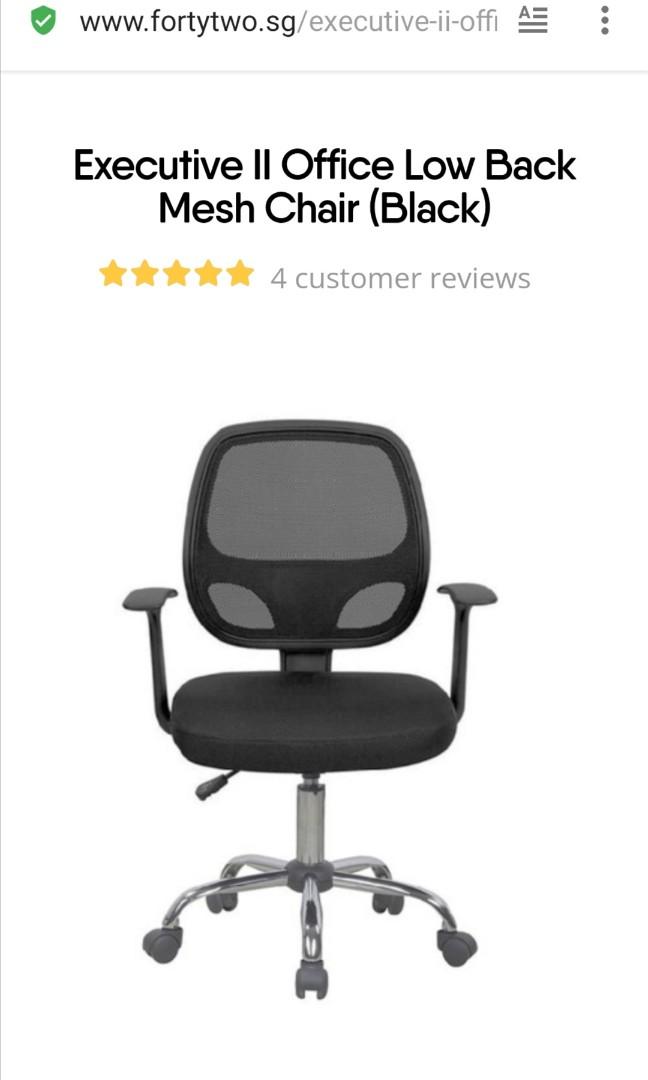 Fortytwo Executive II Office Low Back Mesh Chair, Furniture & Home