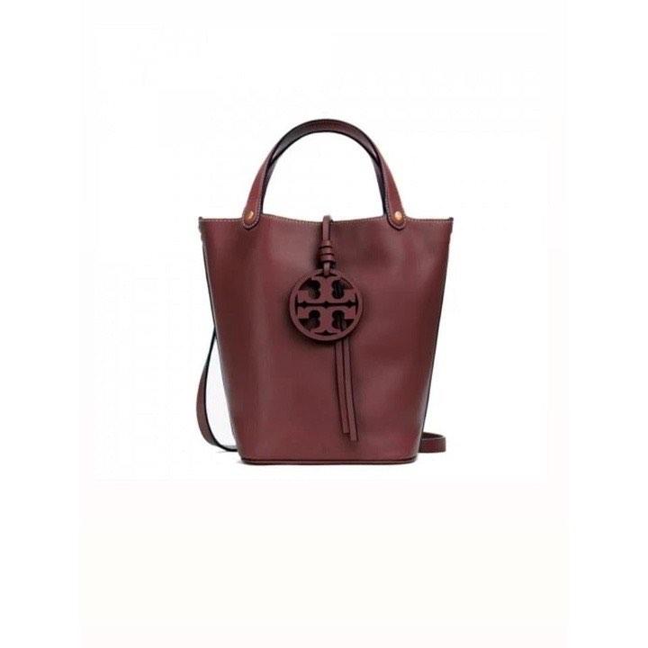 AUTHENTIC Tory Burch 55222 Miller Mini Bucket Bag Port - MAROON, Women's  Fashion, Bags & Wallets, Cross-body Bags on Carousell