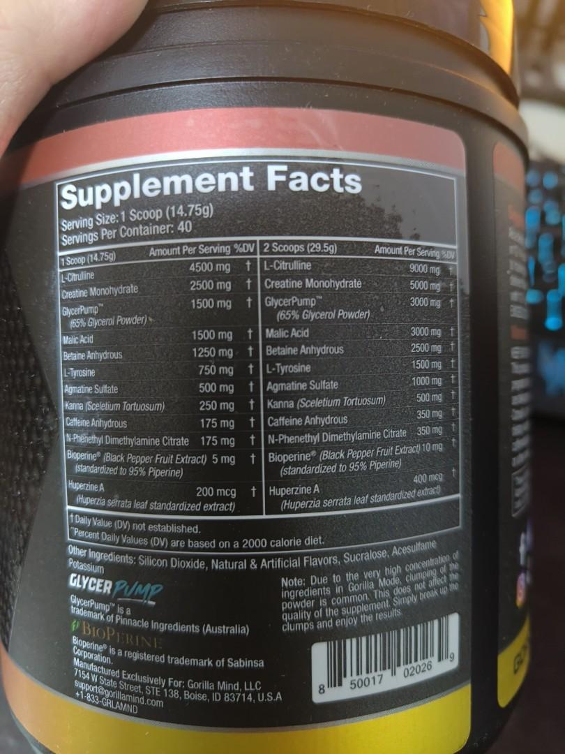 Gorilla Mode Pre Workout LAST YEAR LIMITED EDITION FLAVOUR VOLCANO