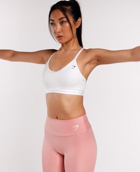 Gymshark V Neck Sports Bra - White