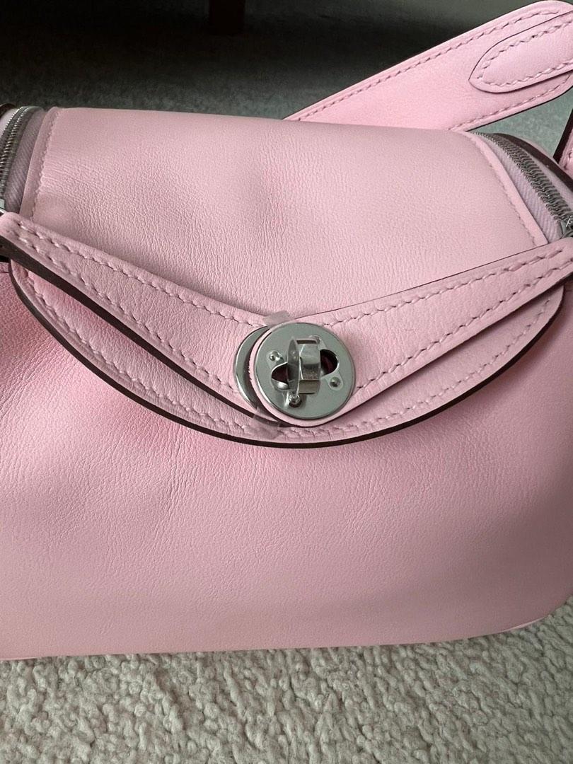 Hermes Mini Lindy - 3Q Pink, 名牌, 手袋及銀包- Carousell