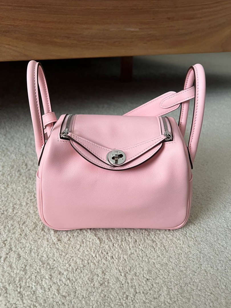 💜💜💯Hermes lindy mini swift Sakura pink - like new, Luxury, Bags &  Wallets on Carousell