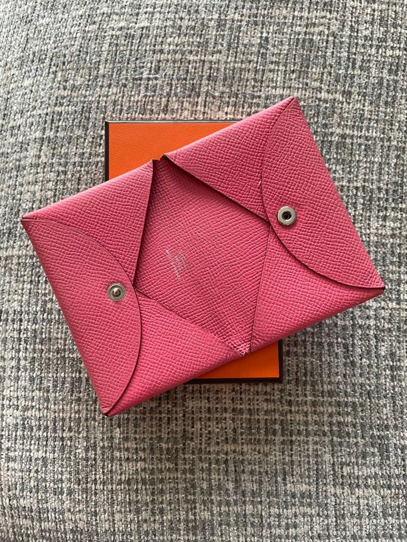 Hermes Rose Azalee Pink Epsom Calvi Card Case Holder - MAISON de LUXE