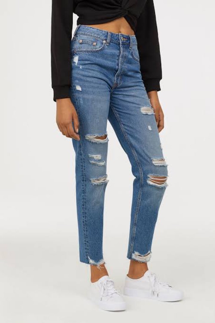 H&m ripped online mom jeans