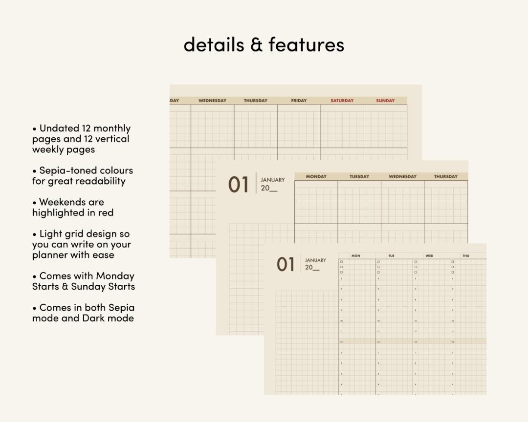 Hobonichi Digital Planner | Undated, Vertical, GoodNotes & Notability ...