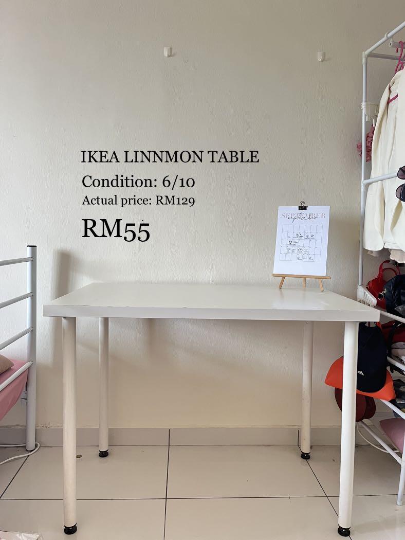 IKEA LINNMON STUDY TABLE, Furniture & Home Living, Furniture, Tables