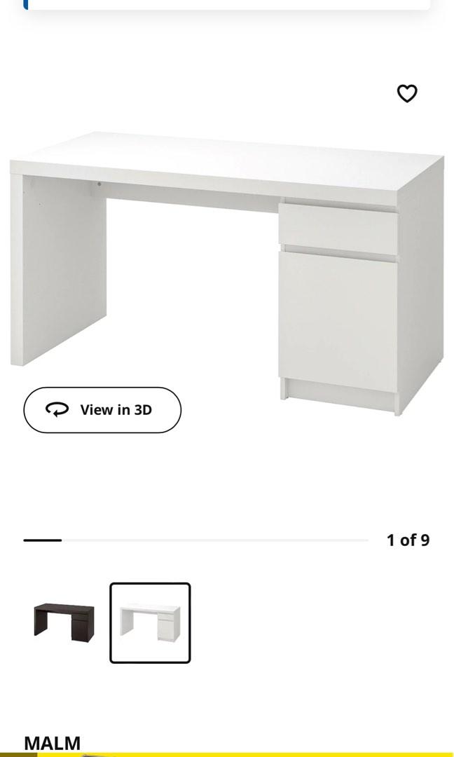 Ikea malm desk study table, Furniture & Home Living, Furniture, Tables