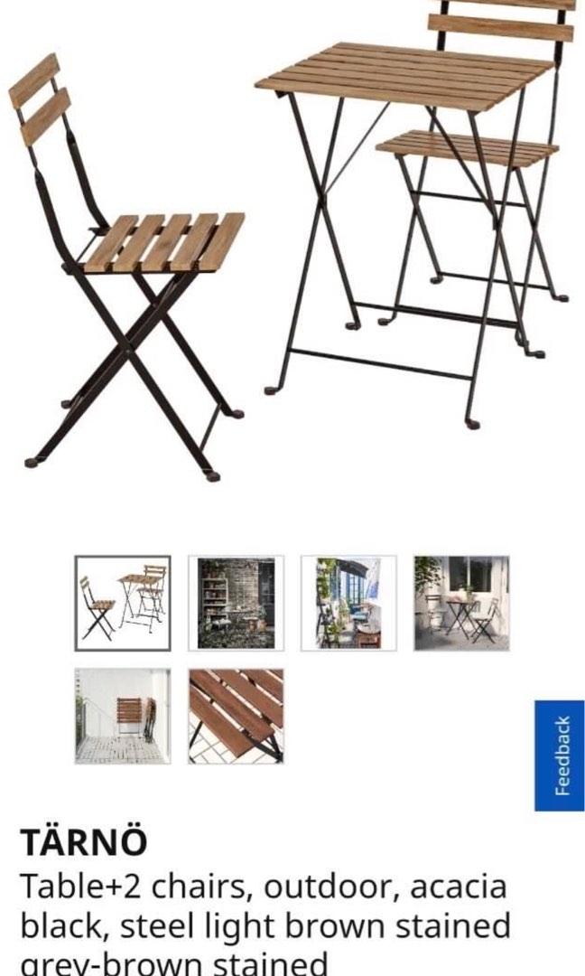 Ikea TARNO Balcony Table & Chair set, Furniture & Home Living, Outdoor