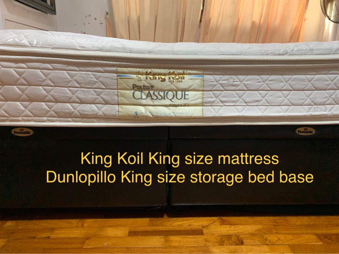 King Koil King size bed (50) / Dunlopillo storage bed (50), Furniture