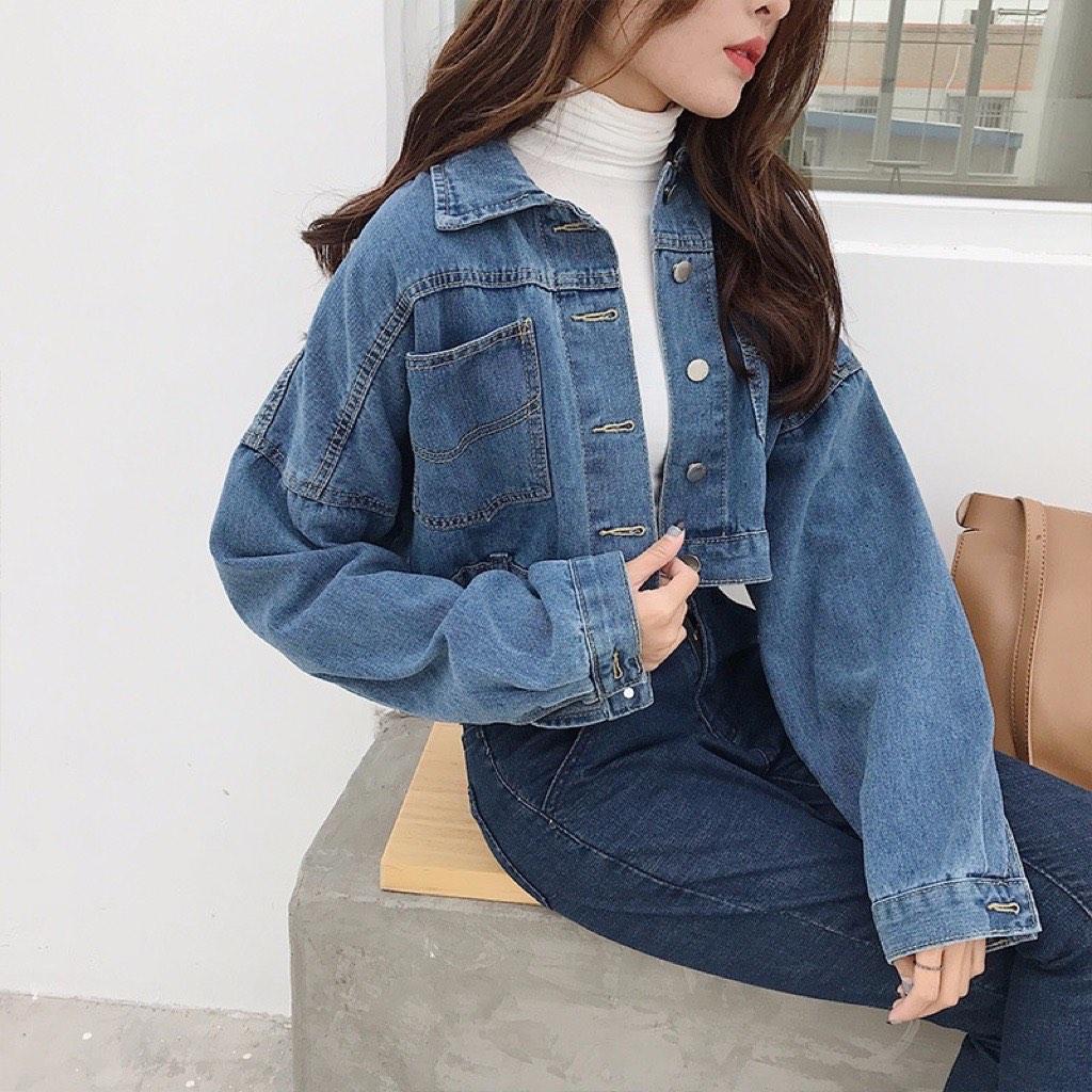 Korean denim jacket outfit store
